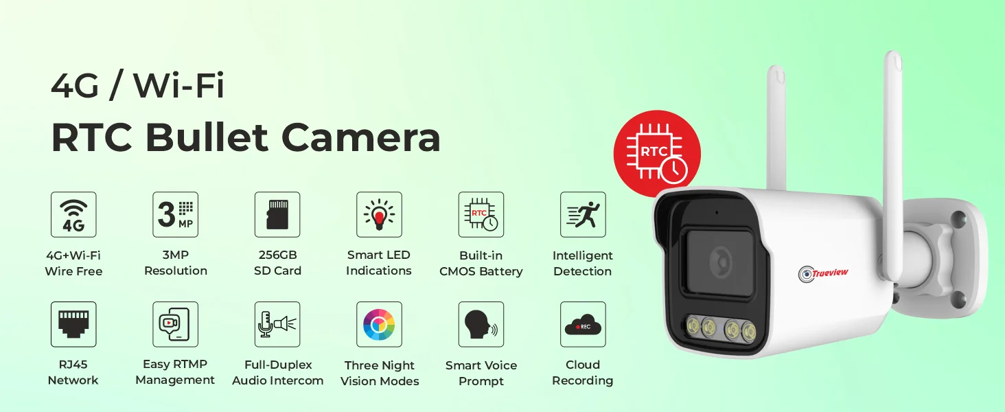 3MP 4GWi Fi Bullet WebCast RTC Camera 01